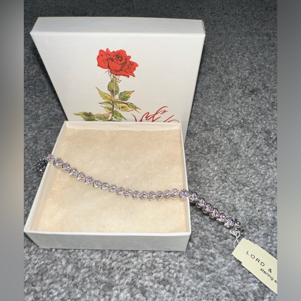 Lord And Taylor Sterling Silver Heart Bracelet